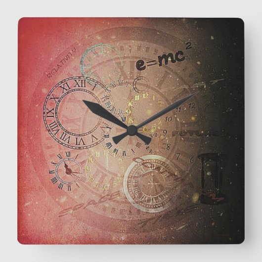 タイムアートの相対性 スクエア壁時計 (正面)