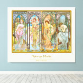 タイムオブザデイ – アルフォンスミュシャ キャンバスプリント (インサイチュ (ウッドフロア))