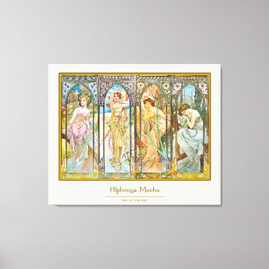 タイムオブザデイ – アルフォンスミュシャ キャンバスプリント (正面)