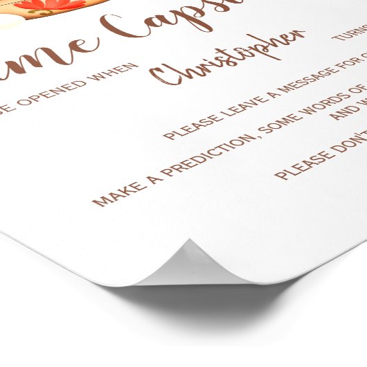 タイムカプセルかわいい小さな餃子の赤ちゃんシャワー ポスター (角)