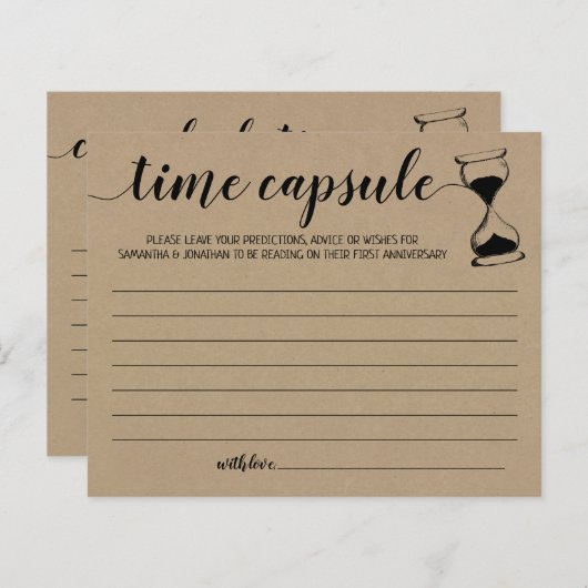 タイムカプセルアドバイスカップルは英語をシャワースペインの (正面/裏面)