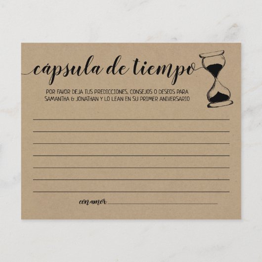 タイムカプセルアドバイスカップルは英語をシャワースペインの (裏面)