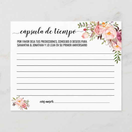 タイムカプセルアドバイスカップルは英語をシャワースペインの (裏面)