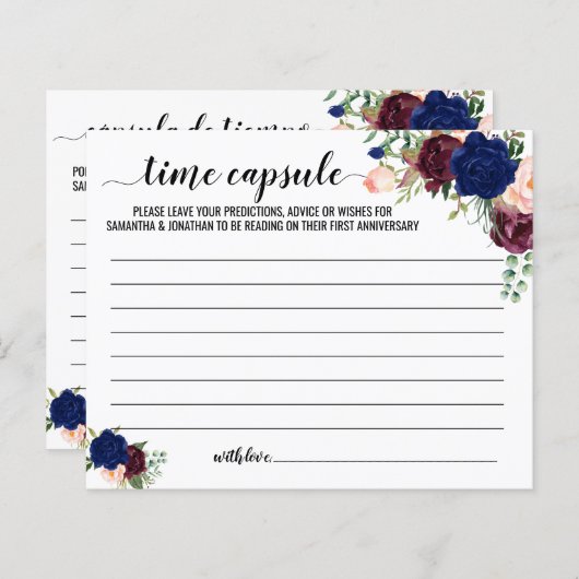 タイムカプセルアドバイスカップルは英語をシャワースペインの (正面/裏面)