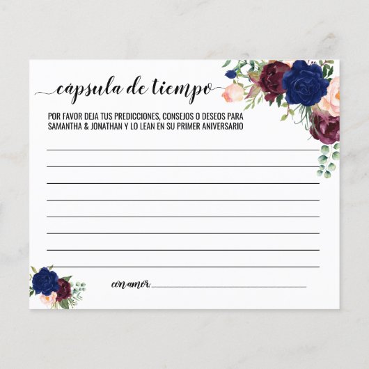 タイムカプセルアドバイスカップルは英語をシャワースペインの (裏面)