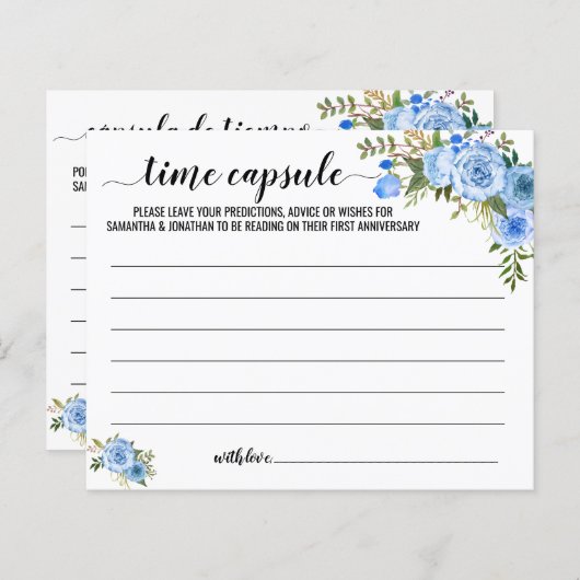 タイムカプセルアドバイスカップルシャワー英語スペインの (正面/裏面)