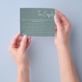 タイムカプセルアドバイスカップルブライダルシャワーカードフライ チラシ (手)