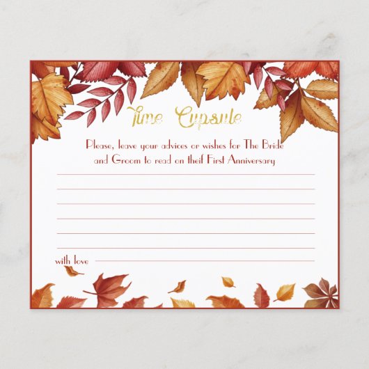 タイムカプセルアドバイスカップルブライダルシャワーカードフライ チラシ (正面)