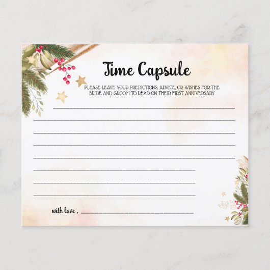 タイムカプセルアドバイスクリスマスブライダルシャワーカードF チラシ (正面)
