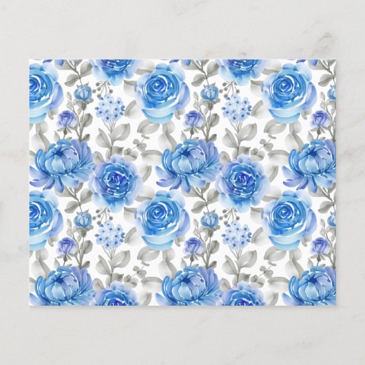 タイムカプセルアドバイスブルーフラワーズブライダルシャワーカード チラシ (裏面)