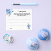 タイムカプセルアドバイスブルーフラワーズブライダルシャワーカード チラシ (シングル)