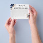 タイムカプセルアドバイスブルーフラワーズブライダルシャワーカード チラシ (手)