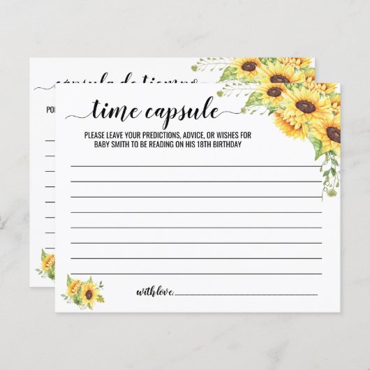 タイムカプセルアドバイス(ベビー英語) スペインの (正面/裏面)