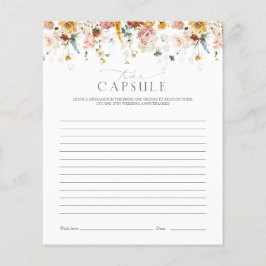 タイムカプセルイエローワイルドフラワーブライダルシャワーゲーム