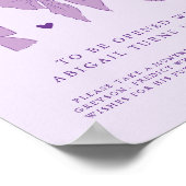 タイムカプセルサインパープルコケットボウ誕生日 ポスター (角)