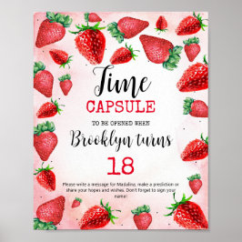タイムカプセルサイン、ストロベリーバースデーパーティー ポスター