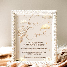 タイムカプセルテディベアバルーン赤ちゃんシャワーゲーム ポスター