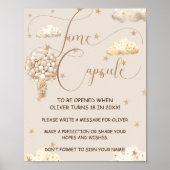 タイムカプセルテディベアバルーン赤ちゃんシャワーゲーム ポスター (正面)