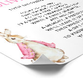 タイムカプセルピーターうさぎピンク誕生日 ポスター (角)