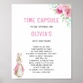 タイムカプセルピーターうさぎピンク誕生日 ポスター (正面)