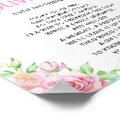 タイムカプセルピーターうさぎ |ピンク1歳の誕生日 ポスター (角)