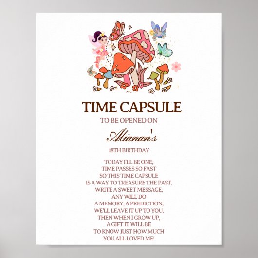 タイムカプセルフェアリーミニマルエンチャント1歳の誕生日 ポスター (正面)