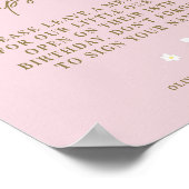 タイムカプセルベビーシャワースウィートデイジーパステルピンク ポスター (角)