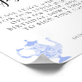 タイムカプセルベビーティー中国ブルーホワイトレース ポスター (角)