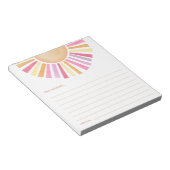 タイムカプセルボーホサンシャインサンイエローピンク ノートパッド (アングル)