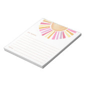 タイムカプセルボーホサンシャインサンイエローピンク ノートパッド (回転)
