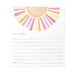 タイムカプセルボーホサンシャインサンイエローピンク ノートパッド