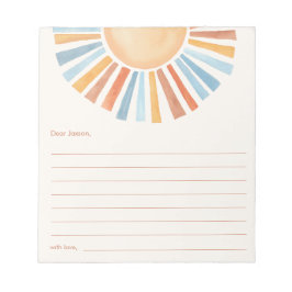 タイムカプセルボーホサンシャインサンイエローブルー ノートパッド