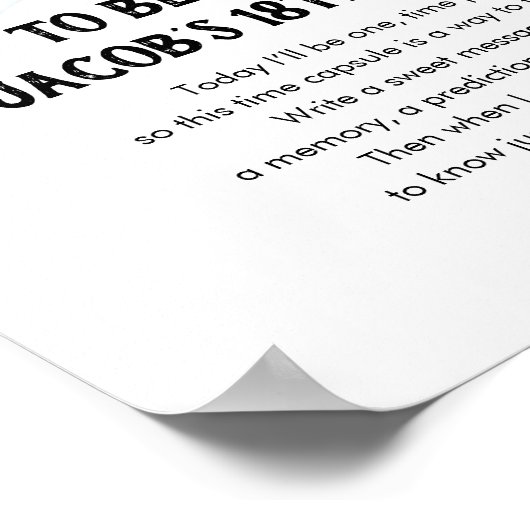 タイムカプセル宇宙惑星ボーイ誕生日 ポスター (角)