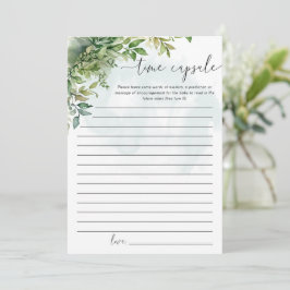 タイムカプセル形見ベビーシャワー緑テーマ 招待状