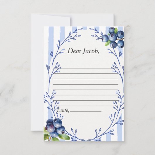 タイムカプセル詩ブルーベリーの応答カード 招待状 (正面)