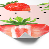 タイムカプセル |ピンクストロベリー誕生日 ポスター (角)