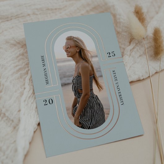 タイムカプセル |ホイルモダンの卒業発表 箔招待状