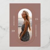 タイムカプセル |ホイルモダンの卒業発表 箔招待状 (正面)