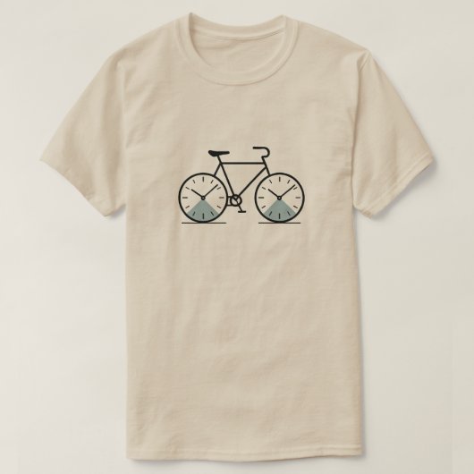 タイムサイクル – ミニマリスト自転車の時計Tシャツ Tシャツ (デザイン正面)