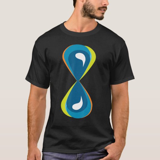 タイムサンド砂時計ガラス時間ガラス水 Tシャツ (正面)