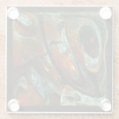 タイムスプリット抽象芸術アート ガラスコースター (裏面)