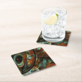 タイムスプリット抽象芸術アート スクエアペーパーコースター (インサイチュ)