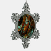 タイムスプリット抽象芸術アート スノーフレークピューターオーナメント (左)