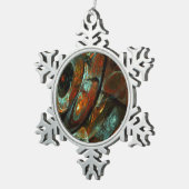 タイムスプリット抽象芸術アート スノーフレークピューターオーナメント (右)