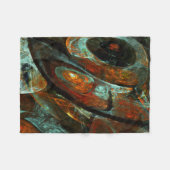 タイムスプリット抽象芸術アート フリースブランケット (正面(横))