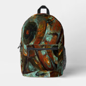 タイムスプリット抽象芸術アート プリントバックパック (正面)