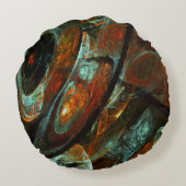 タイムスプリット抽象芸術アート ラウンドクッション (裏面)