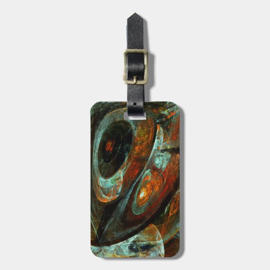 タイムスプリット抽象芸術アート ラゲッジタグ (正面縦)