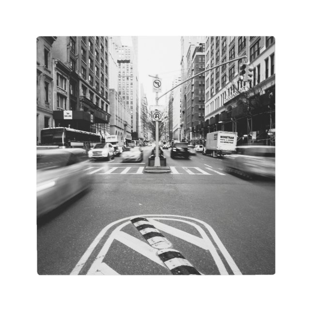 タイムスリップ： 42通りマンハッタン メタルプリント (正面)