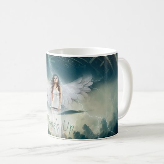 タイムズアップムーブメントウーマンサポートエンジェルウィングスクロック コーヒーマグカップ (正面右)